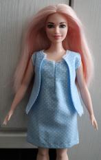 Barbie kleding nieuw - Korte jurk met jasje voor Curvy blauw, Ophalen of Verzenden, Nieuw, Barbie