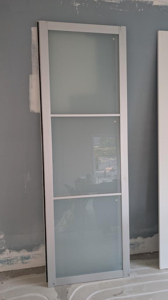 Twee Pax Schuifdeuren Melkglas - Gebruikt, Doe-het-zelf en Verbouw, Deuren en Horren, Ophalen of Verzenden