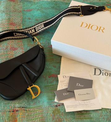 Christian Dior CD Saddle Bag + schouderband / strap, zwart beschikbaar voor biedingen