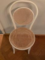 3 Vintage Bistrostoelen met Rotan Zitting, Huis en Inrichting, Stoelen, Gebruikt, Drie, Wit, Ophalen of Verzenden