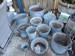 Partij zinken emmers/bakken, Ophalen, Minder dan 30 cm, Rond, Zo goed als nieuw