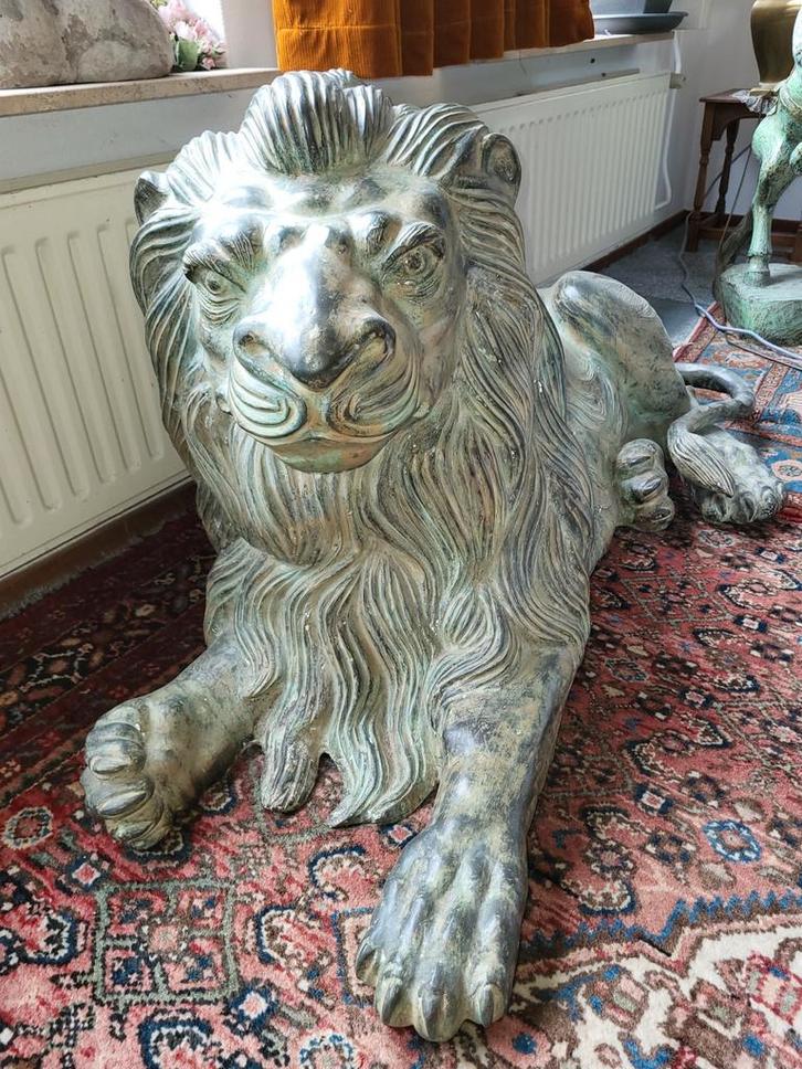 Bronzen Leeuw Sculptuur, Antiek en Kunst, Kunst | Beelden en Houtsnijwerken, Ophalen