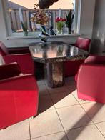 4 leren stoelen met armleuning en wieltjes (henders Hazel), Huis en Inrichting, Ophalen, Overige materialen, Gebruikt, 100 tot 150 cm