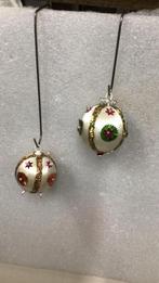 Vintage Satijndraad kerstballen, Ophalen of Verzenden, Zo goed als nieuw