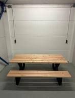 Picknicktafel met gepoedercoaten stalen onderstel, Ophalen, Nieuw, Rechthoekig, Hout