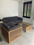 Riviera maison japandi bank en salontafel hout, Ophalen, Zo goed als nieuw, Bank