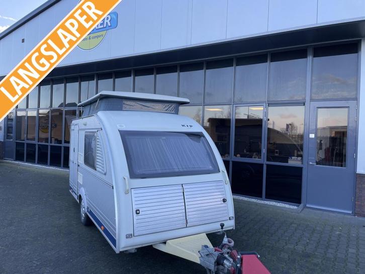 Kip Kompakt 37 EKV Langslaper + WC maar 680KG + luifel, Caravans en Kamperen, Caravans, Bedrijf, tot en met 2, 500 - 750 kg, Standaardzit