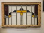 Vintage glas in lood raam., Doe-het-zelf en Verbouw, Glas en Ramen, Ophalen, Gevelraam of Ruit, Gebruikt, Minder dan 80 cm