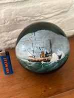 Antieke glazen drijver met oude beschildering boot, Antiek en Kunst, Ophalen of Verzenden