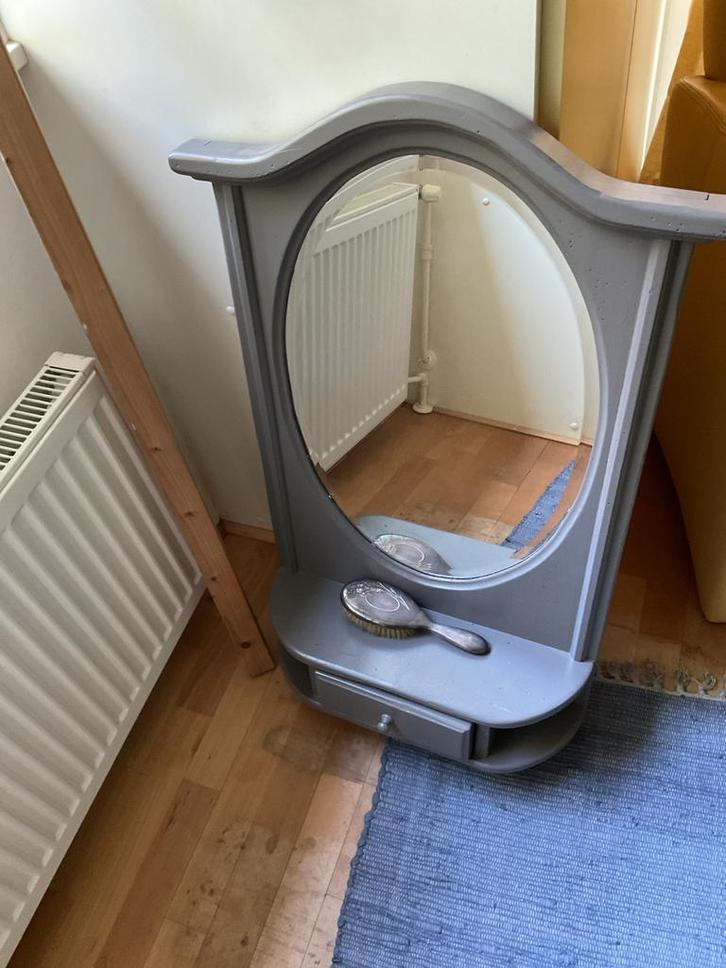 Facet geslepen spiegel met plankje, Huis en Inrichting, Woonaccessoires | Spiegels, Gebruikt, Minder dan 50 cm, Minder dan 100 cm