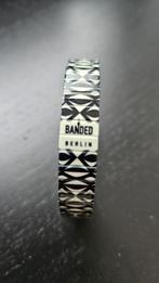 Banded Berlin armband, zwart/wit, ca. 17 cm.. nieuw!, Ophalen of Verzenden, Nieuw, Zwart, Staal