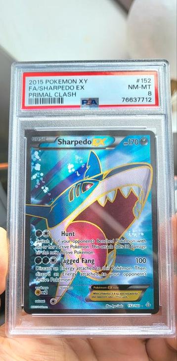 Pokemon Sharpedo EX Full Art XY - Primal Clash 152/160 PSA 8 beschikbaar voor biedingen