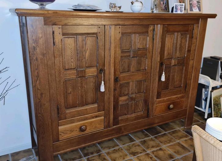 Grote Servieskast - Breed 215cm, Huis en Inrichting, Kasten | Buffetkasten, Gebruikt, 100 tot 150 cm, 200 cm of meer, 50 tot 75 cm