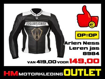 Leren motorjas Arlen Ness 8984 Zwart-Wit - MEN 48-50-52 beschikbaar voor biedingen