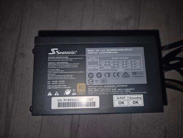 Seasonic S12II 620W 80+ Bronze, Computers en Software, Interne voedingen, Zo goed als nieuw, Ophalen of Verzenden
