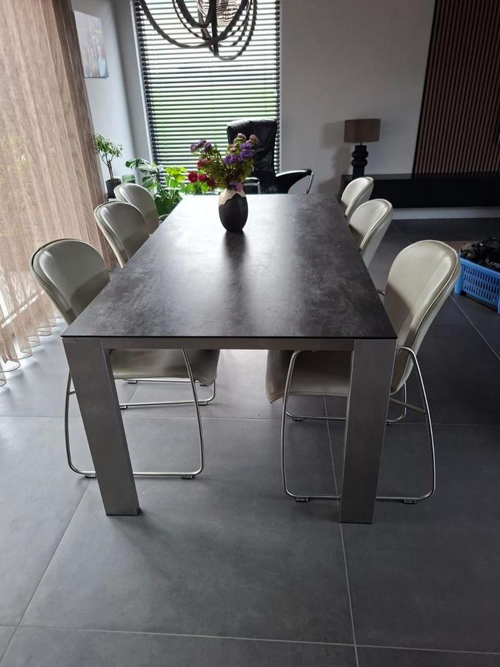 Mooie eettafel, Huis en Inrichting, Tafels | Eettafels, Gebruikt, 100 tot 150 cm, 200 cm of meer, Vijf personen of meer, Rechthoekig