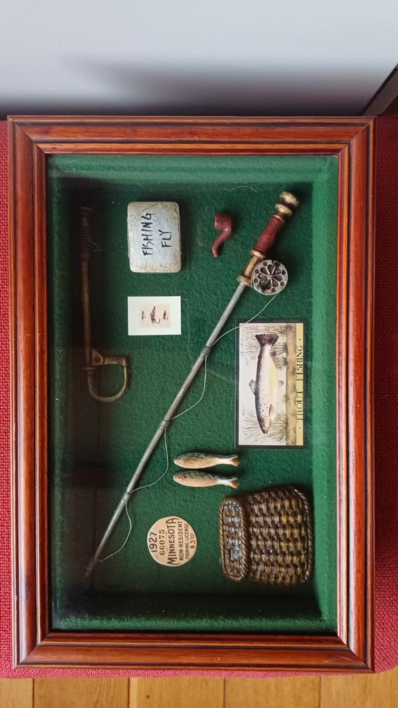 Miniatuur Visgerei Shadowbox 32,5x21,5cm, Verzamelen, Overige Verzamelen, Gebruikt, Ophalen of Verzenden