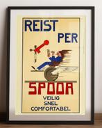 NS Affiche Reist per Spoor Trein Poster spoorwegen, Verzamelen, Spoorwegen en Tramwegen, Verzenden, Nieuw, Trein, Kaart of Prent