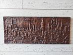 Bronze plaquette wans sculptuur reliëf stadsgezicht, Ophalen of Verzenden
