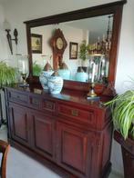 Dressoir met spiegel noten afm br185 diep 50 hoog 200 cm, Ophalen, Zo goed als nieuw, 25 tot 50 cm, 150 tot 200 cm