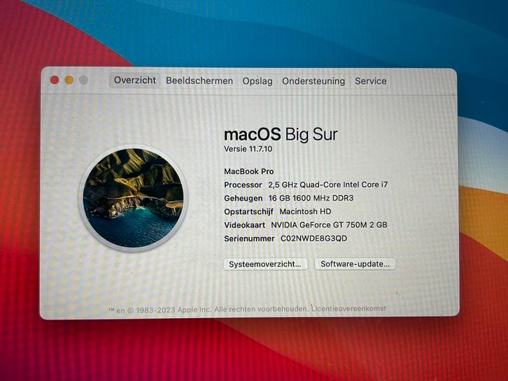 MacBook Pro 15 inch - i7 - 16GB RAM - 500GB HD, Computers en Software, Apple Macbooks, Gebruikt, MacBook Pro, 15 inch, 2 tot 3 Ghz
