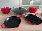 Le Creuset Pannenset - Zo goed als nieuw!, Huis en Inrichting, Keuken | Potten en Pannen, Gietijzer, Pannenset, Ophalen of Verzenden