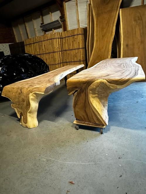 Boomstamtafel suarhout uit een stuk doorlopend blad uniek, Huis en Inrichting, Tafels | Eettafels, Zo goed als nieuw, Ophalen of Verzenden