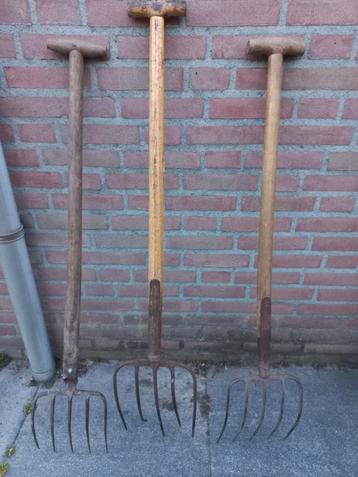 Hooivork, riek, spatel 3 stuks beschikbaar voor biedingen
