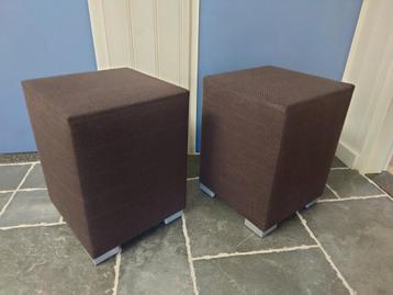 2 Identieke verrijdbare Poefen (40,5x40,5x55,5H), zgan! beschikbaar voor biedingen