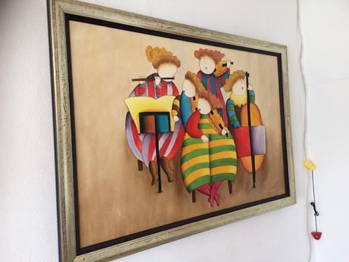 4 schilderijen van muzikanten, Antiek en Kunst, Kunst | Schilderijen | Modern, Ophalen