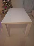Hoogglans witte eettafel 160x90, Kunststof, 100 tot 150 cm, Ophalen of Verzenden, Zo goed als nieuw