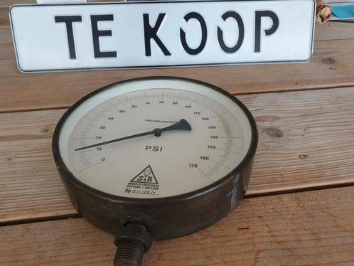 Antieke S&B 170 PSi precisiemanometer 20,5cm Zeldzaam, Verzamelen, Automaten | Overige, Gebruikt, Ophalen of Verzenden