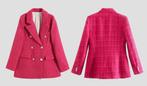 Donker roze geruit dames colbert vrouwen blazer jasje netjes, Kleding | Dames, Maat 38/40 (M), Verzenden, Nieuw, Jasje
