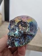 Skull van sphaleriet met titanium aura coating, Ophalen of Verzenden, Mineraal