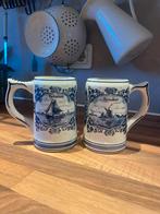 Delfts blauwe bierpullen met boot en molen, Ophalen of Verzenden, Zo goed als nieuw