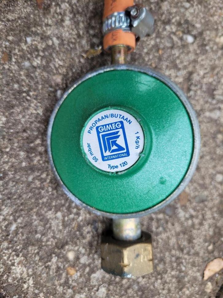 Gimeg Universele Propaan/butaan gasdrukregelaar met slang, Caravans en Kamperen, Kampeeraccessoires, Gebruikt, Ophalen of Verzenden