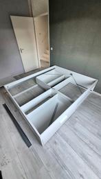 Bed met opberglades, Huis en Inrichting, Slaapkamer | Bedden, Ophalen, Wit, Nieuw, Twijfelaar