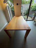 Massief Eiken Eettafel - 100x200, Ophalen, Gebruikt, Eikenhout, 200 cm of meer