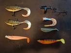 Groot kunstaas 6 diverse shads + redder , zie beschrijving, Ophalen of Verzenden, Zo goed als nieuw, Complete set