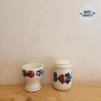 Vintage Boch Boerenbont Eierdop + Zoutstrooier/Peperstrooier, Huis en Inrichting, Keuken | Servies, Gebruikt, ., Overige typen