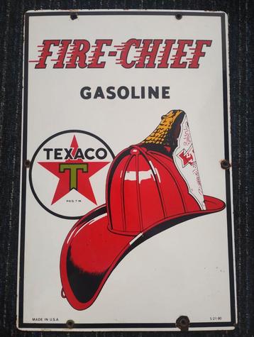 Vintage Texaco Gasoline USA emaille reclamebord beschikbaar voor biedingen
