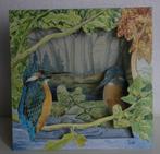 Dieptekaart ("3D") ijsvogels, met envelop, Floris stationery, Ophalen of Verzenden, 1980 tot heden, Ongelopen, Vogel