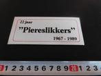 sticker carnaval vorstenbosch 22 jaar piereslikkers 1989, Ophalen, Zo goed als nieuw