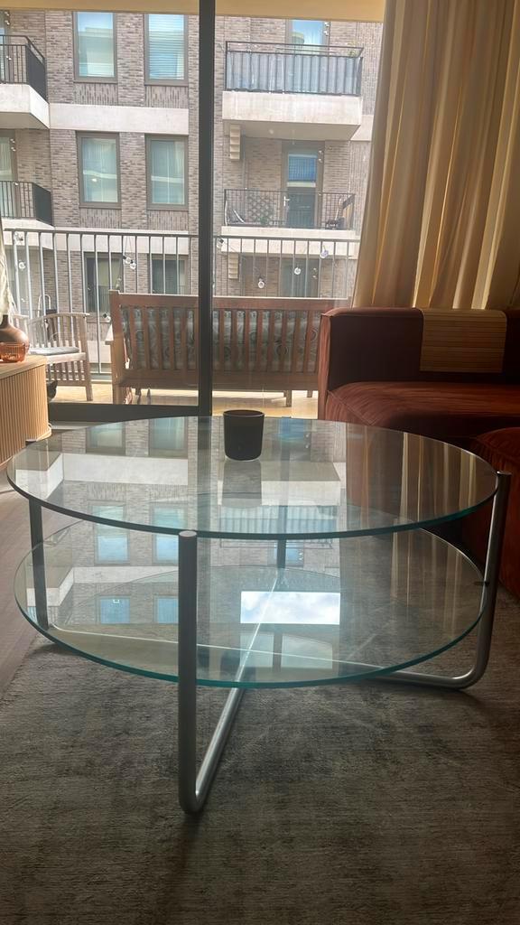 Van Til interieur Dutch Originals - Glazen Design Salontafel, Huis en Inrichting, Tafels | Salontafels, Zo goed als nieuw, Minder dan 50 cm