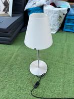 Schemerlamp met glazen kap, Huis en Inrichting, Lampen | Tafellampen, Ophalen of Verzenden, Gebruikt, Glas, Minder dan 50 cm