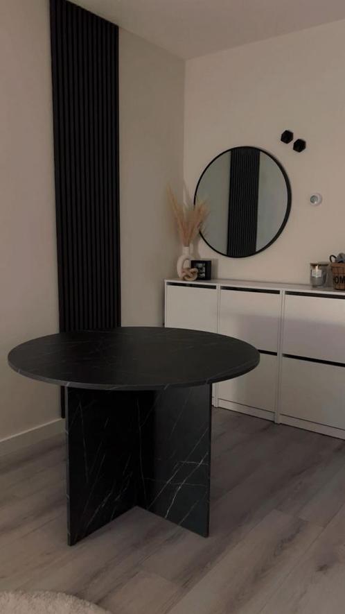 Ronde Marmerlook Eettafel Ø110 cm, Huis en Inrichting, Tafels | Eettafels, Zo goed als nieuw, 50 tot 100 cm, Rond, Ophalen