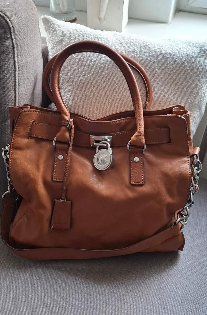 Michael Kors tas leer bruin Hamilton schoudertas handtas igs, Sieraden, Tassen en Uiterlijk, Tassen | Damestassen, Ophalen of Verzenden