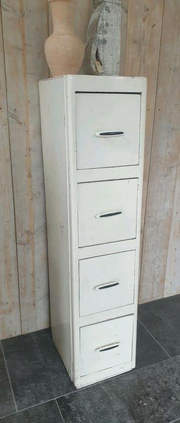 Archiefkast, antiek, brocant, hout, h 133 cm beschikbaar voor biedingen