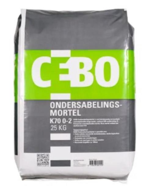 122: CEBO Ondersabelingsmortel K70 25kg, Doe-het-zelf en Verbouw, Metselstenen, Nieuw, Kalkzandstenen, Ophalen