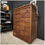Oude eikenhouten kast Ladekast Apothekerskast Archiefkast, Ophalen, Antiek Officestijl, Gebruikt, 100 tot 150 cm